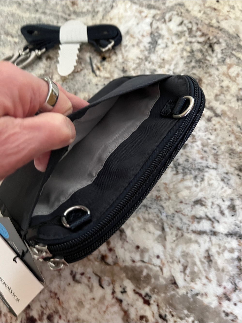 Baggallini Navy Convertible Crossbody Pouch - Picture 4 of 8